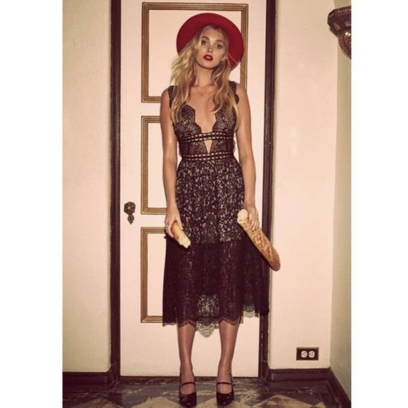 For Love And Lemons Dresses & Skirts - NEW For Love and Lemons Mon Cheri Midi Noir Dress
